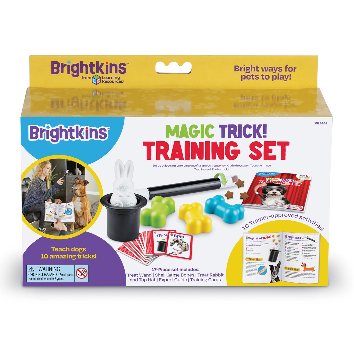 A product box for a Magic Trick Training Set for Dogs,