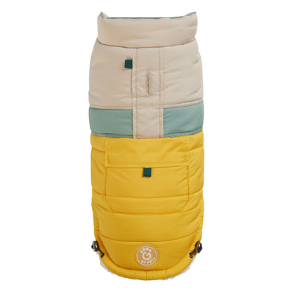  a yellow green and cream puffer for dogs