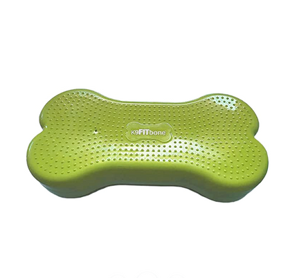 a green inflatable bone-shaped dog balance platform