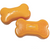 2 orange mini inflatable bone-shaped dog balance platforms
