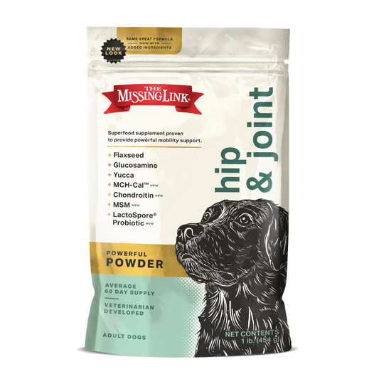 1 lb bag of missing link hip & joint supplement for dogs 