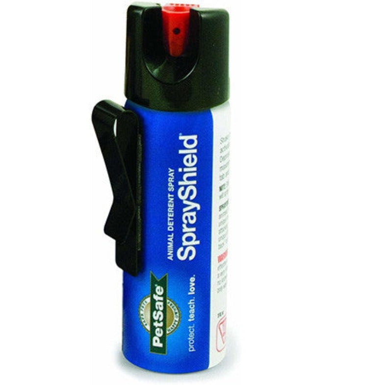 a blue and black can of animal deterrent spray