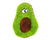 plush green avocado toy with sad eyes for dogs