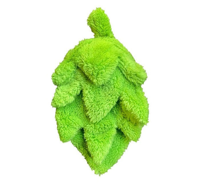 a green hop shaped push dog toy