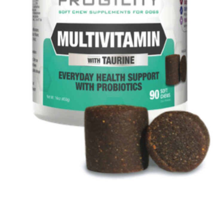 Multivitamin Soft Chew for dogs close up, showing 2 chews 