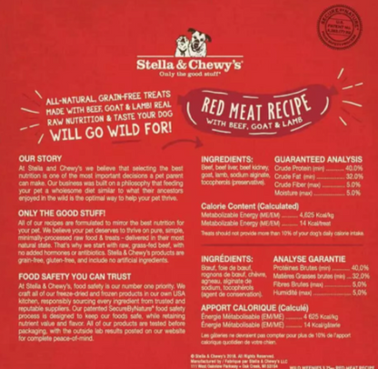 Wild Weenies red meat recipe back panel with ingredients list