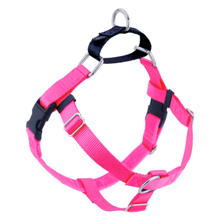 a pink dog harness
